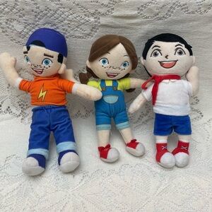 VIPKID Plush Doll Set Mike Meg Dino Stuffed Characters 10” Educational Toys